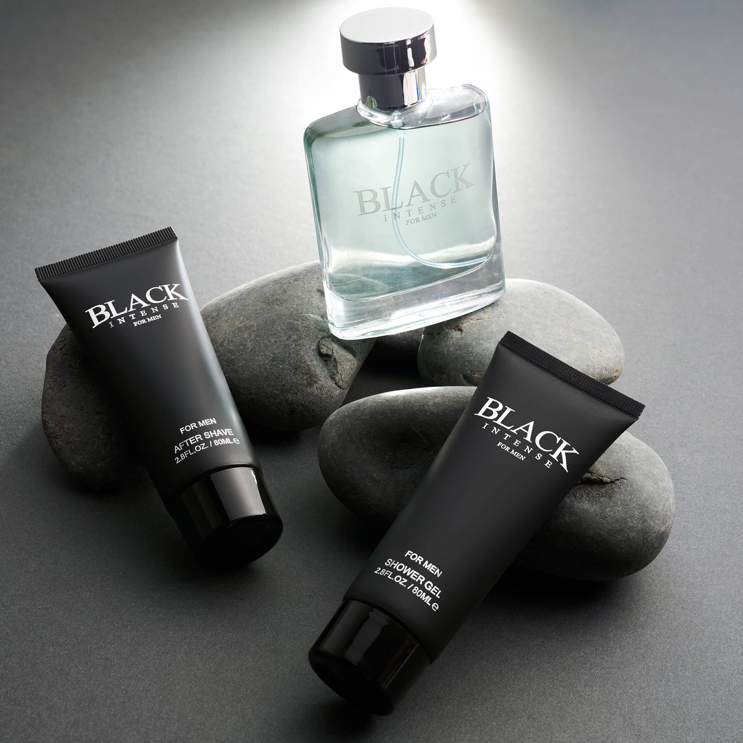 Black Intense Mens Bath and Body Home Spa Gift - 3pc Beauty