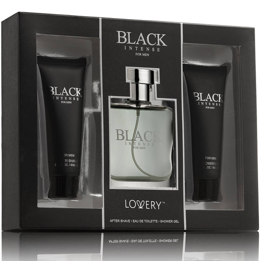 Black Intense Mens Bath and Body Home Spa Gift - 3pc Beauty