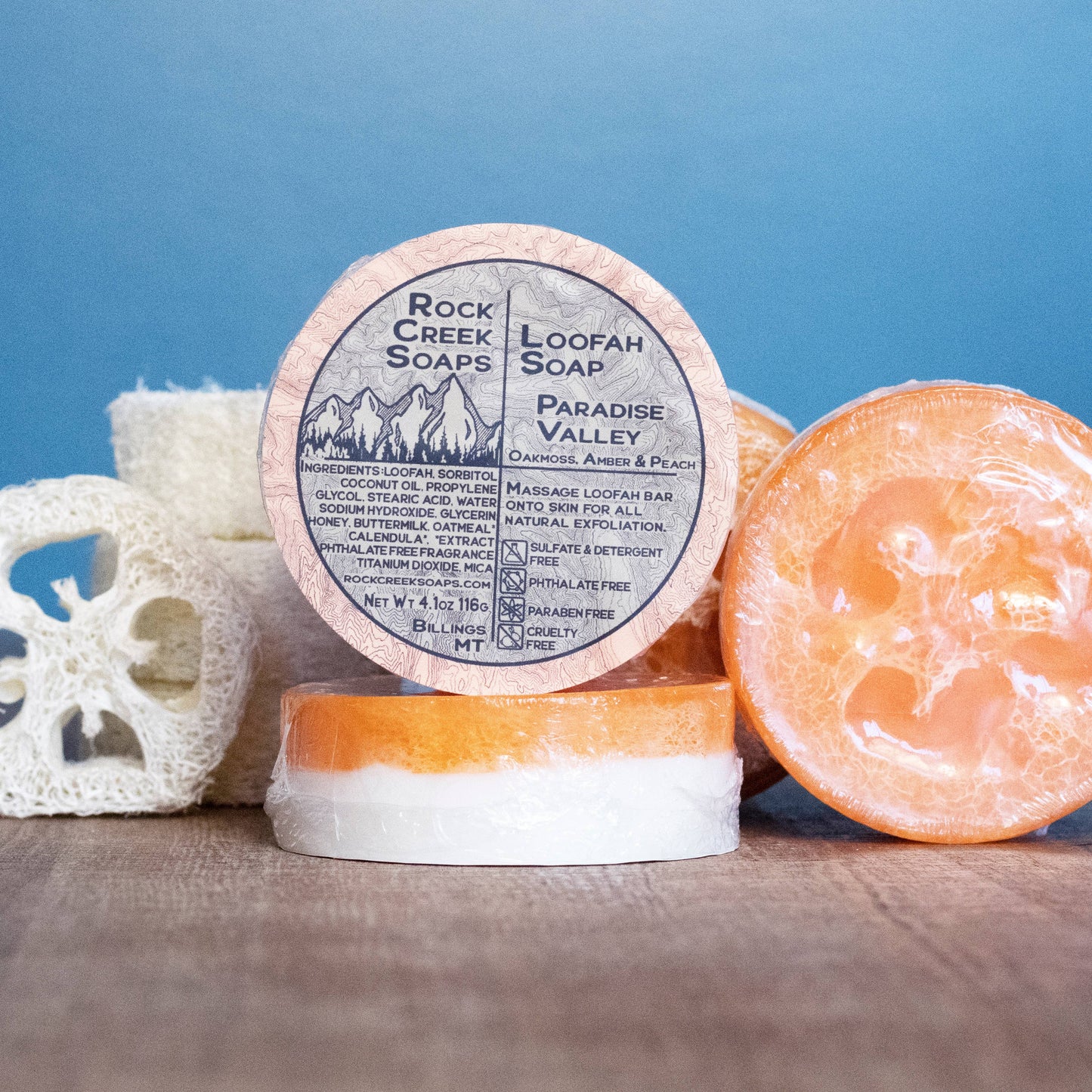 Paradise Valley Loofah Soap | Peach, Amber & Oakmoss