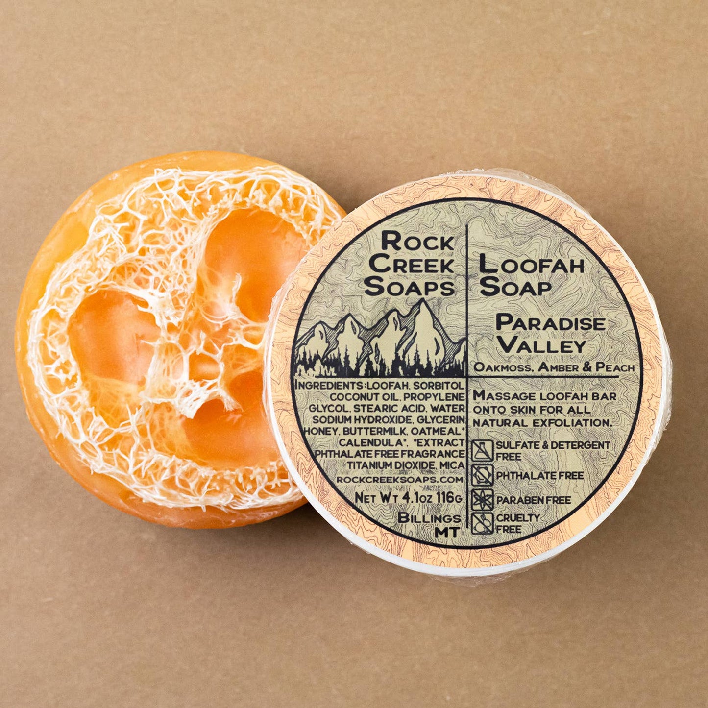 Paradise Valley Loofah Soap | Peach, Amber & Oakmoss